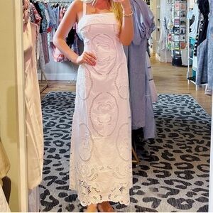White Eyelet Maxi Dress - Women
